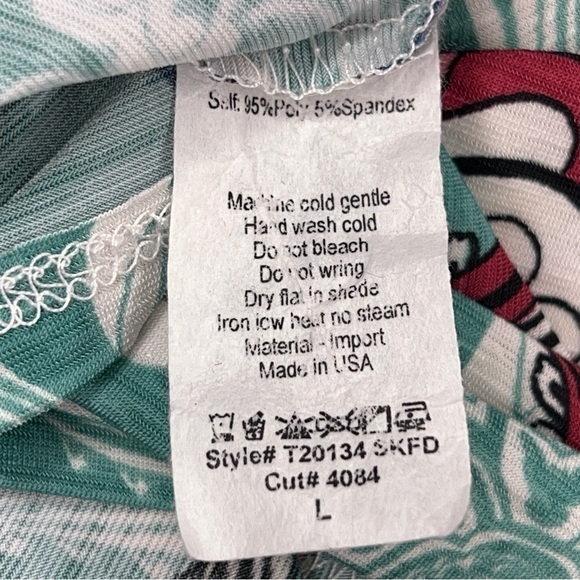 LARGE 42 POPS BLUE BOHO RUFFLE SLEEVELESS STRETCH BLOUSE TOP PAISLEY - Picture 11 of 11